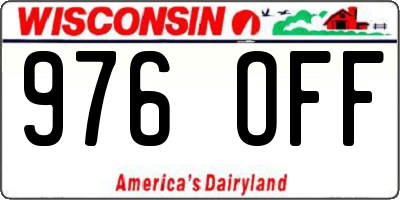 WI license plate 976OFF