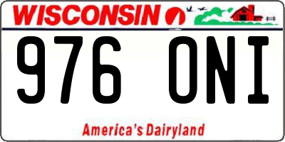WI license plate 976ONI