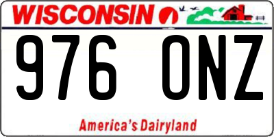 WI license plate 976ONZ