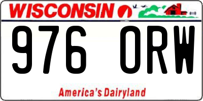 WI license plate 976ORW