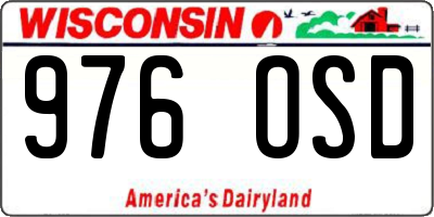 WI license plate 976OSD