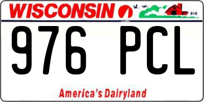 WI license plate 976PCL