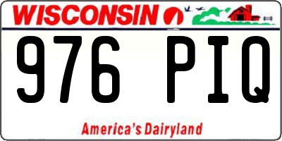 WI license plate 976PIQ