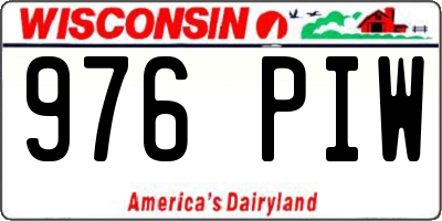 WI license plate 976PIW