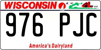 WI license plate 976PJC