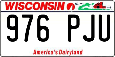 WI license plate 976PJU