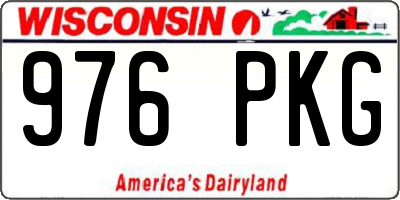 WI license plate 976PKG