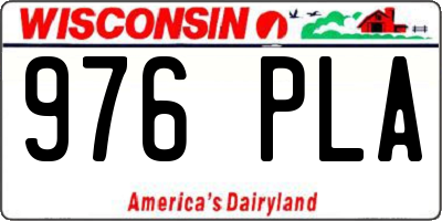 WI license plate 976PLA