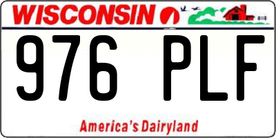 WI license plate 976PLF
