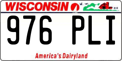 WI license plate 976PLI
