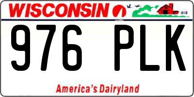 WI license plate 976PLK