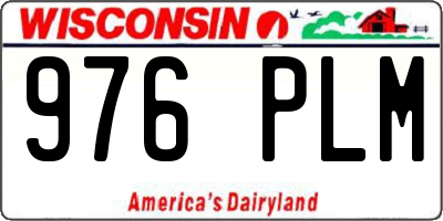 WI license plate 976PLM