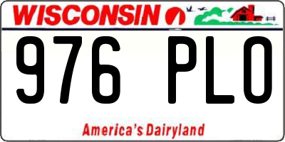 WI license plate 976PLO