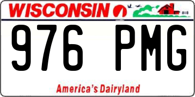 WI license plate 976PMG
