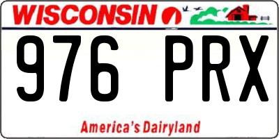 WI license plate 976PRX