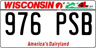 WI license plate 976PSB