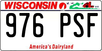 WI license plate 976PSF