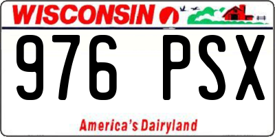 WI license plate 976PSX