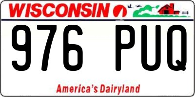 WI license plate 976PUQ