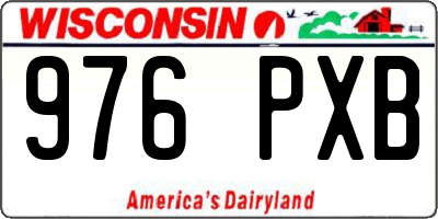 WI license plate 976PXB