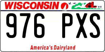 WI license plate 976PXS