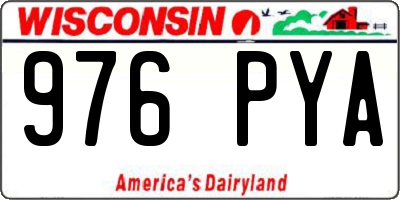 WI license plate 976PYA