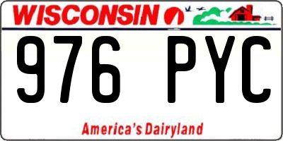 WI license plate 976PYC