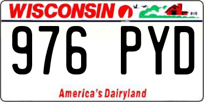 WI license plate 976PYD