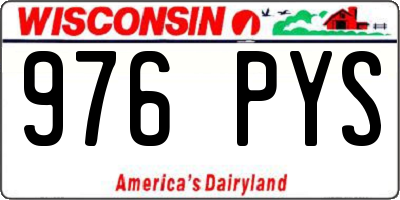 WI license plate 976PYS