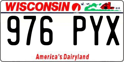 WI license plate 976PYX