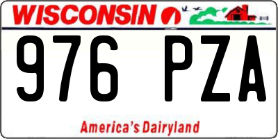 WI license plate 976PZA