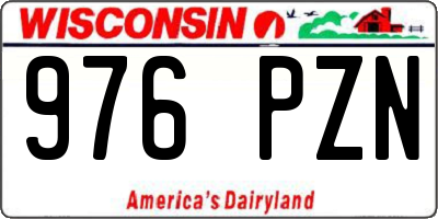 WI license plate 976PZN