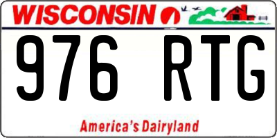 WI license plate 976RTG