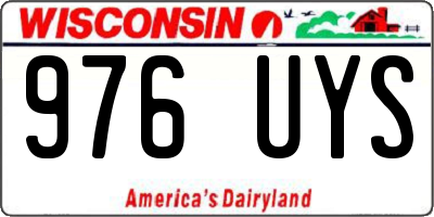 WI license plate 976UYS