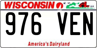 WI license plate 976VEN