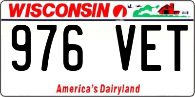 WI license plate 976VET