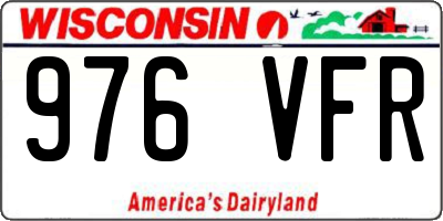 WI license plate 976VFR