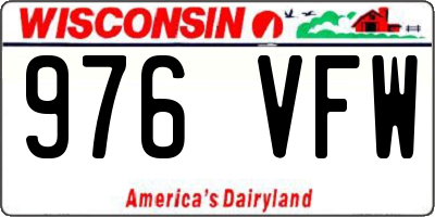 WI license plate 976VFW
