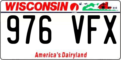 WI license plate 976VFX