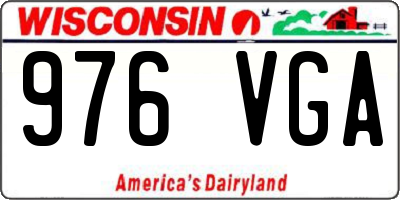 WI license plate 976VGA