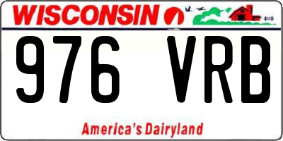 WI license plate 976VRB