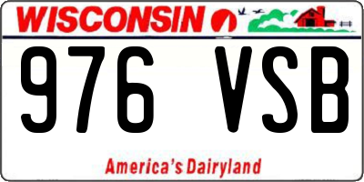 WI license plate 976VSB