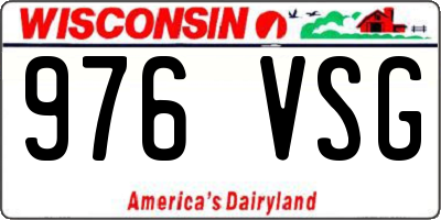 WI license plate 976VSG