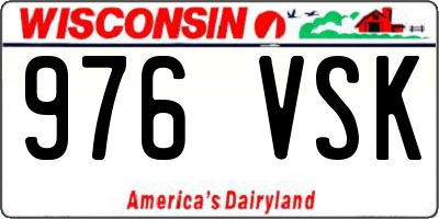 WI license plate 976VSK