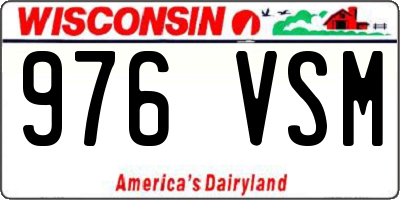 WI license plate 976VSM