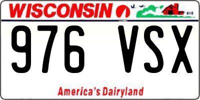 WI license plate 976VSX