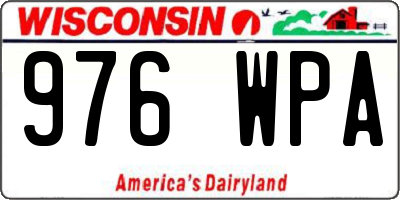 WI license plate 976WPA
