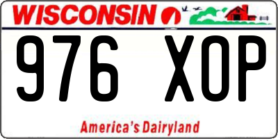 WI license plate 976XOP