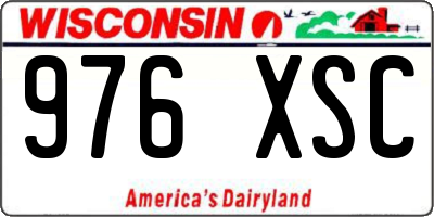 WI license plate 976XSC