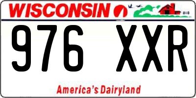 WI license plate 976XXR